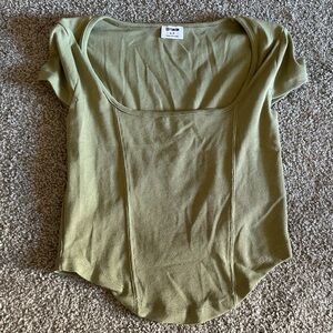 Cotton On Sage Green Ribbed Tee